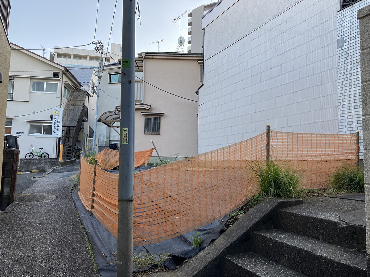 北区滝野川の狭小変形地（建築前）