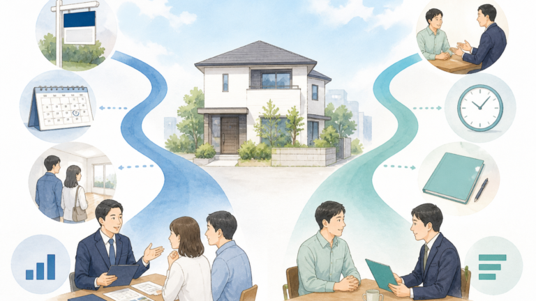 不動産買取と仲介の違いを比較するイメージ